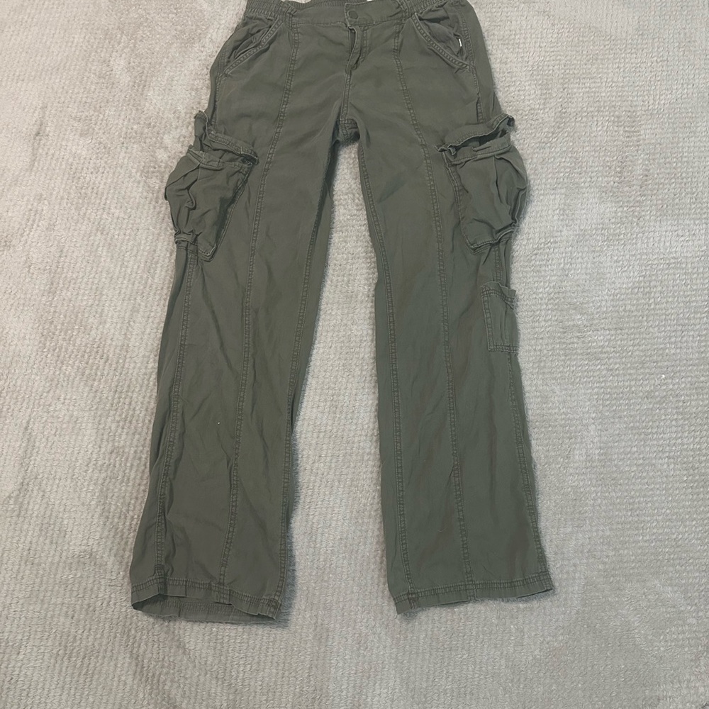 Divided Green Flare Pants with Boot Cut Design